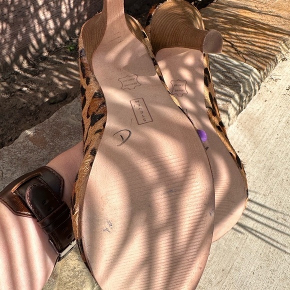 STEVEN by Steve Madden Heels Leopard Print Calf Hair Peep Toe Pump - Picture 9 of 10